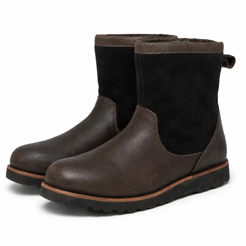 UGG Hannen Waterproof Boots Mens 12 Brown Leather Suede Vibram Sole Shearling